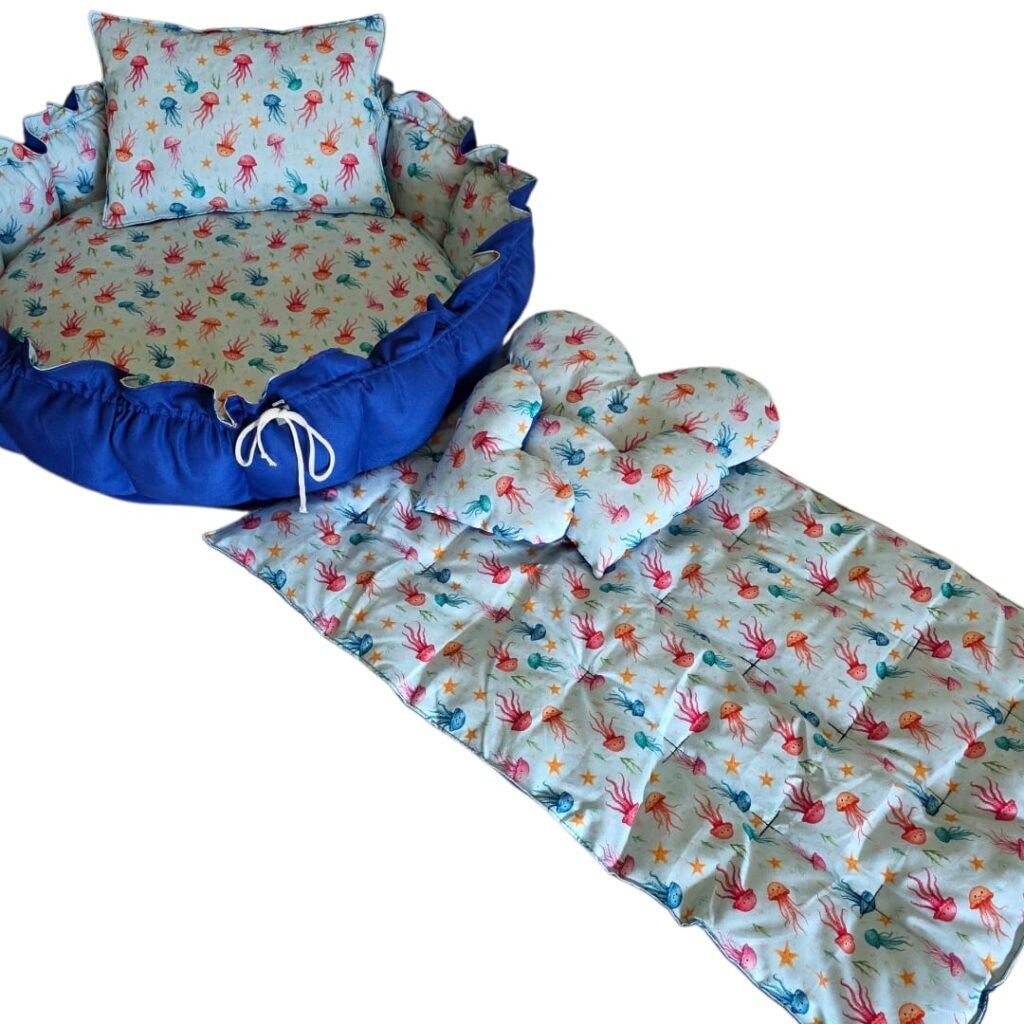 enxoval cama pet edredom travesseiro almofada