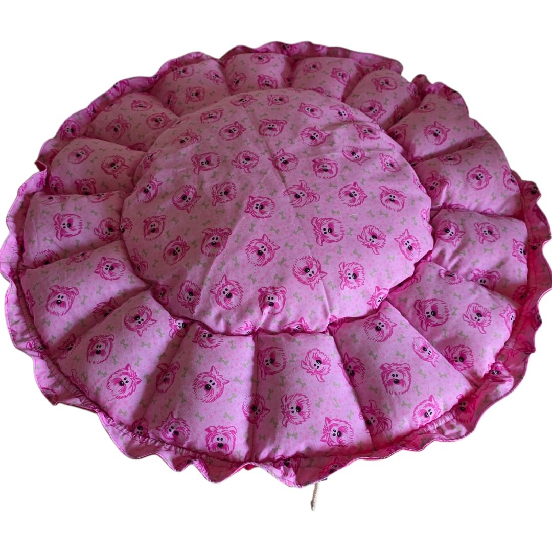 Cama Redonda Gomos PP - Face Dog - Pink - com zíper - Imagem 3