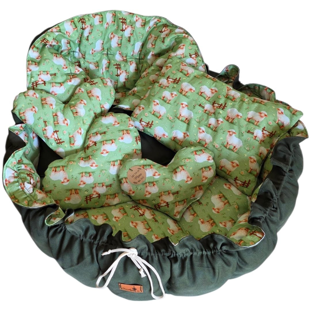 Enxoval Pet G - Ovelhinhas - Verde Escuro - Imagem 14
