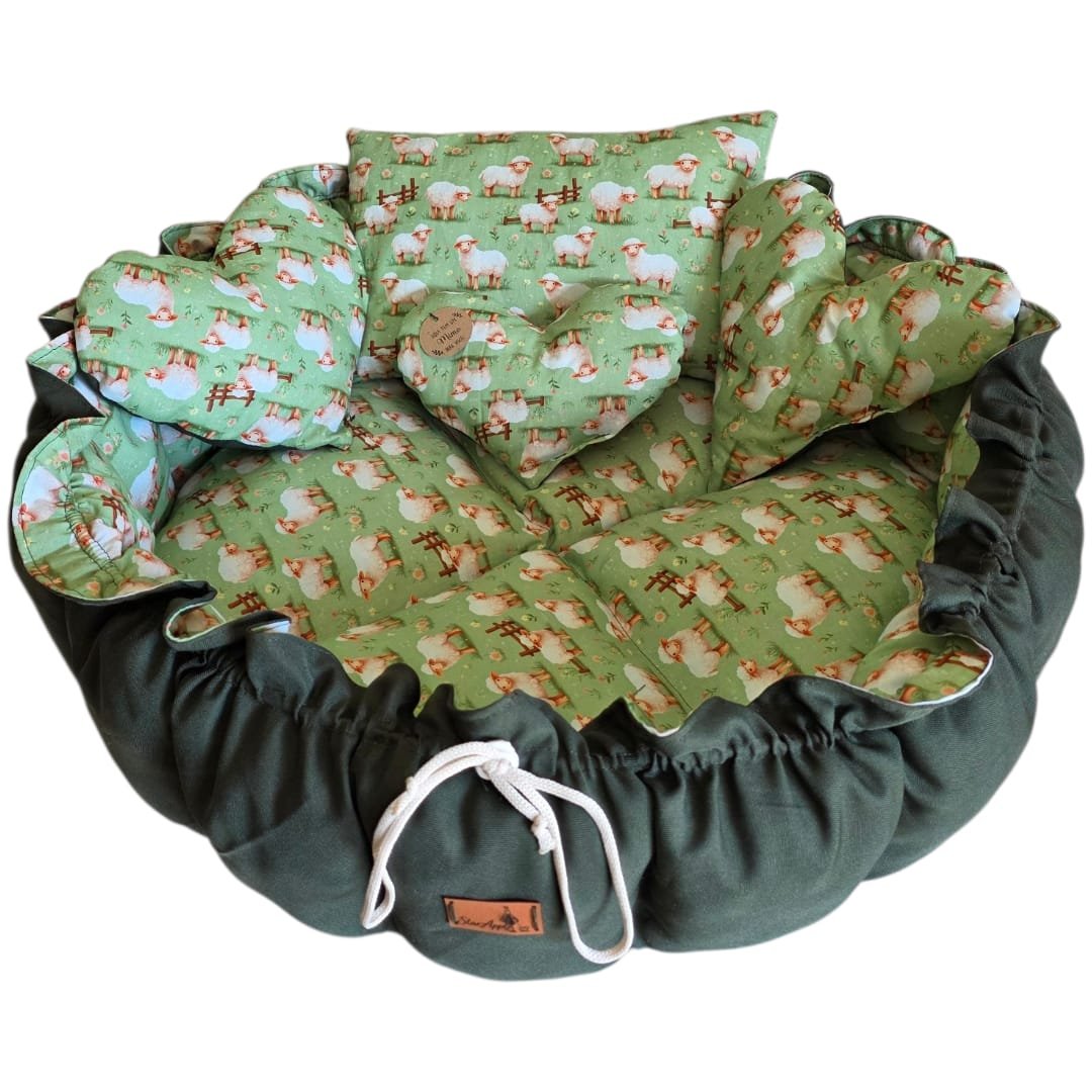 Enxoval Pet G - Ovelhinhas - Verde Escuro - Imagem 2