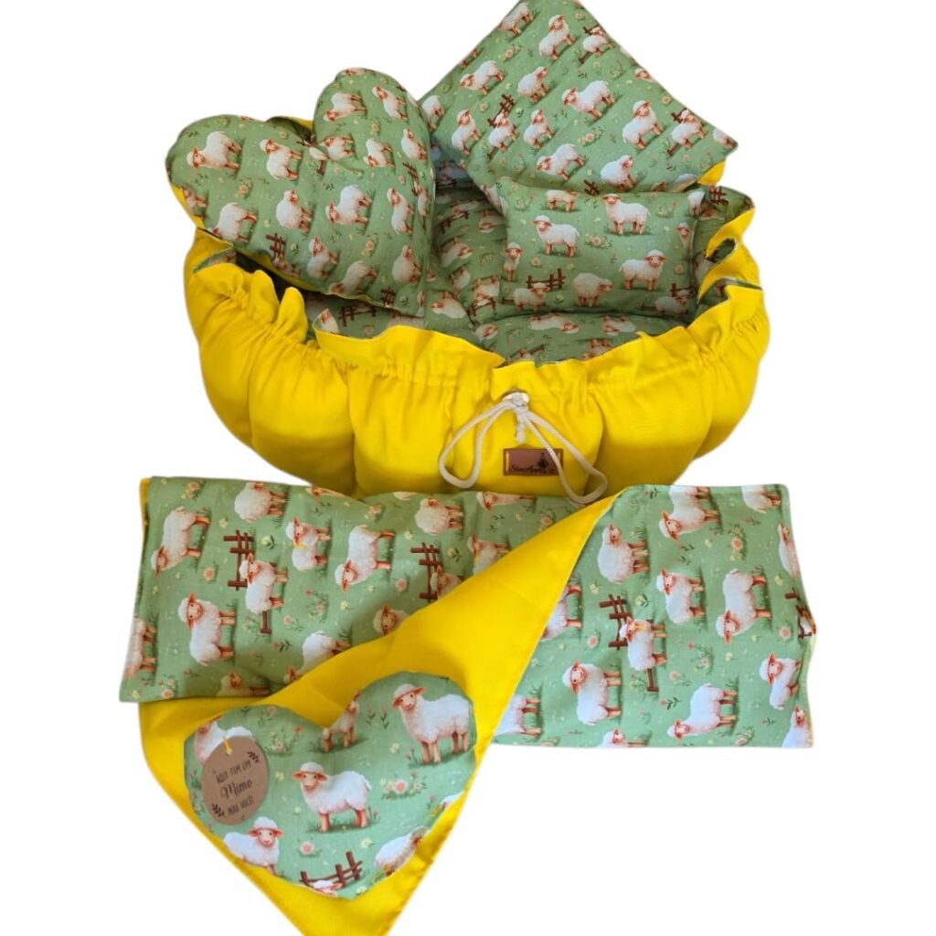 Enxoval Pet P - Ovelhinhas - Amarelo