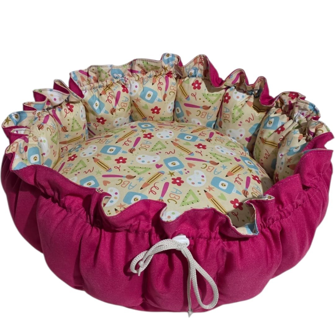 Cama Redonda Gomos PP - Pet Inteligente - Pink - com zíper