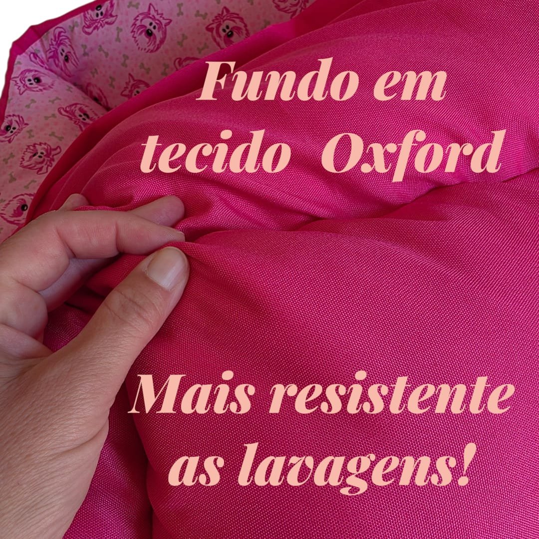 Cama Retangular M 70x50x18 - Pink - Face Dog - com Zíper - Imagem 5